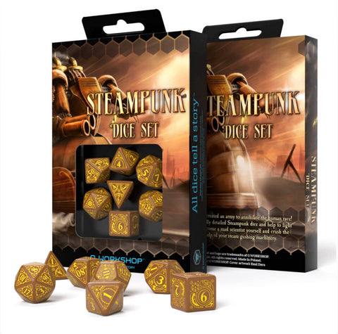 Steampunk Dice Set brown and yellow