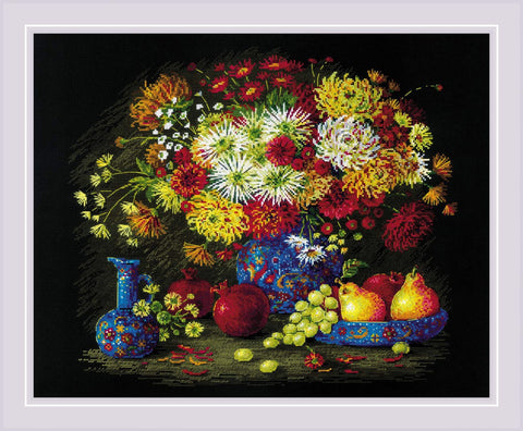 Still Life with Chrysanthemums. Cross Stitch kit by RIOLIS Ref. no.: 2068