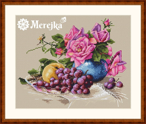 Still Life with Grape SK20 cross stitch kit by Merejka