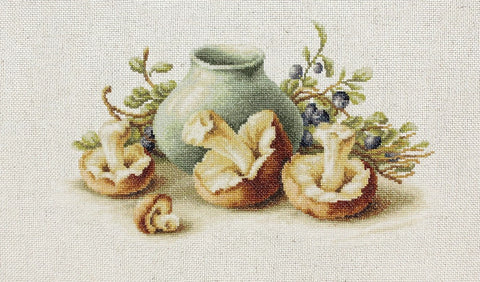 Still Life with mushrooms SBL2247 - Cross Stitch Kit by Luca-s