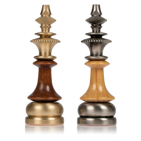 Stylized Modern CHESS SET with Genuine Leather Chess Board