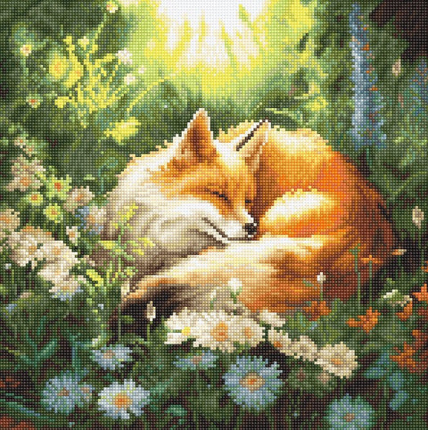 Summer Dreams Cross Stitch Kit, Complete Embroidery Set, LetiStitch, 24 x 24 cm, Zweigart Aida 16ct, Anchor Cotton Threads