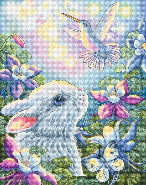 Summer Splendor Cross Stitch Embroidery Kit, LetiStitch, 24 x 19 cm, Zweigart Aida 16ct, Anchor Cotton Threads