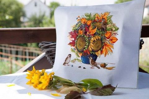 Sunflowers Autumn Bouquet SK80 cross stitch kit by Merejka