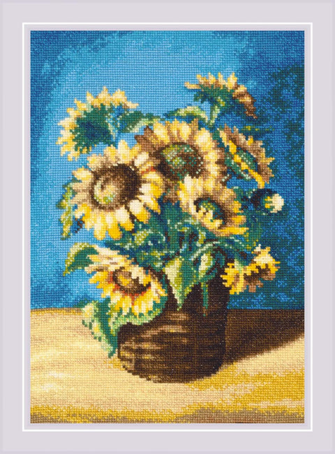 Sunflowers in a Basket after N. Antonova's Painting. Cross Stitch kit by RIOLIS Ref. no.: 2040