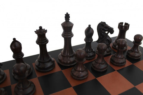 Superb Quality Chess Set with Beautiful Real Leather Chessboard