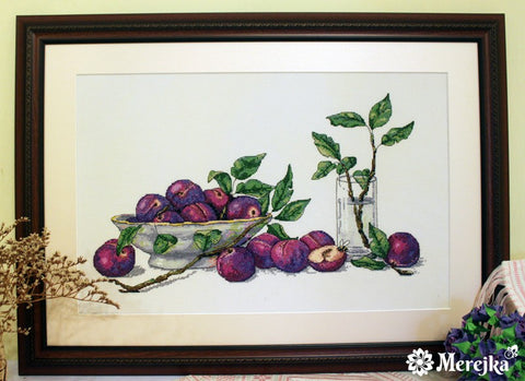 Sweet Plums SK04 cross stitch kit by Merejka