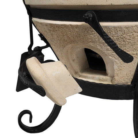 Ceramic Tandoor Grill with Hinged Lid for Shashlik and Roasts, 48L Outdoor Cooker, 12 Skewers, HOBi.LT