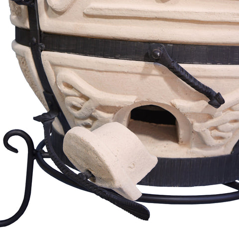 Ceramic Tandoor Grill with Stand, 82L Capacity, 10 Skewers, HOBi.LT Outdoor Barbecue Oven, 137.5 kg