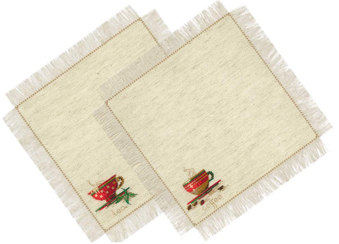 Tea and Coffee Napkins - Cross Stitch Kit from RIOLIS Ref. no.:1640