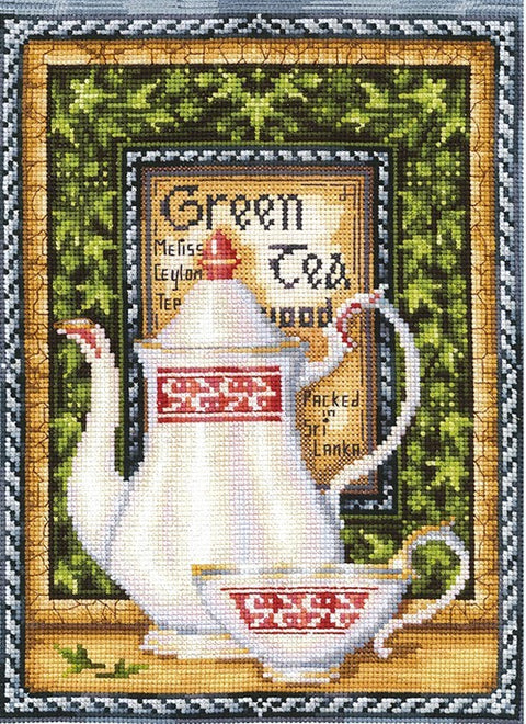 Tea Collection. Green Melissa SANK-39 - Cross Stitch Kit by Andriana