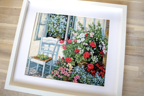 Terrace with Flowers SBU4017 - Cross Stitch Kit