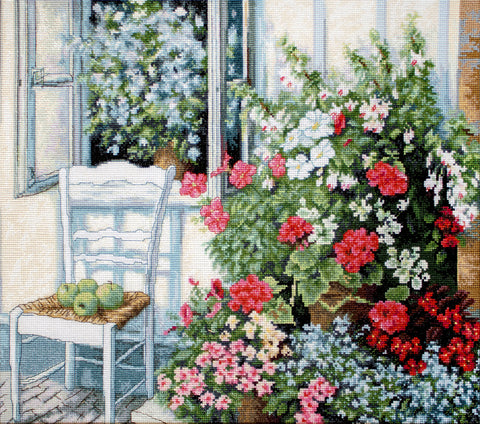 Terrace with Flowers SBU4017 - Cross Stitch Kit