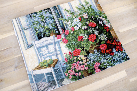 Terrace with Flowers SBU4017 - Cross Stitch Kit