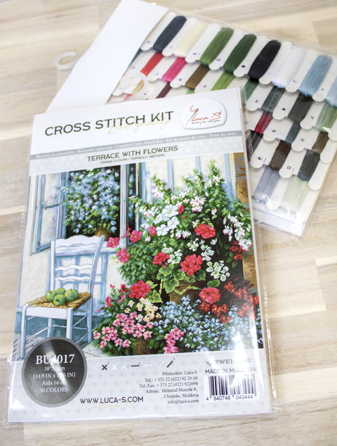 Terrace with Flowers SBU4017 - Cross Stitch Kit