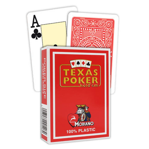 Modiano Texas Poker Hold Em Jumbo Index cards (red)