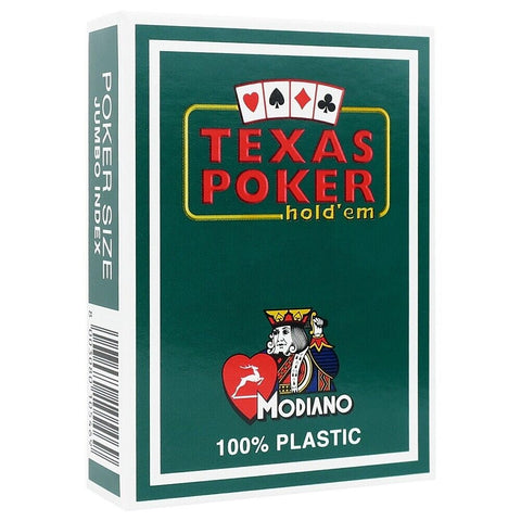 Texas Poker Hold Em playing cards (dark green) Modiano