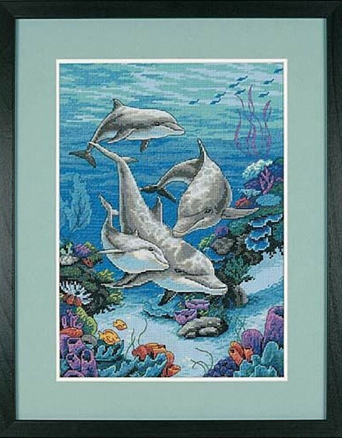 The Dolphins Domain (25 x 36 cm) - Cross Stitch Kit by DIMENSIONS