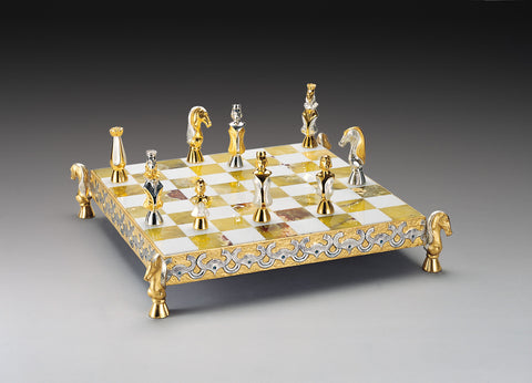 The Moors in Spain (VIII Century): Luxurious Chess Set Finished Using Real 24k Gold