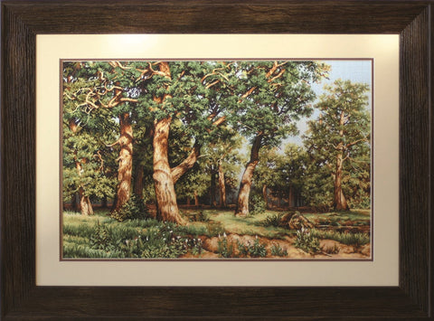 The Oak Grove, reproduction of I.I. Shishkin SG476 - Cross Stitch Kit by Luca-s