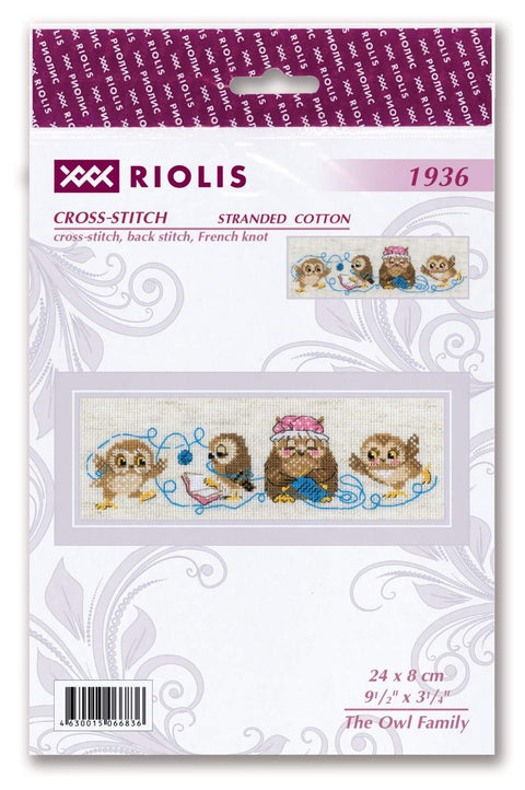 The Owl Family cross stitch kit by RIOLIS Ref. no.: 1936