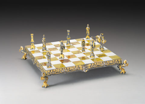 The Royal House - Henry II of England: Luxurious Chess Set finished using Real 24k Gold