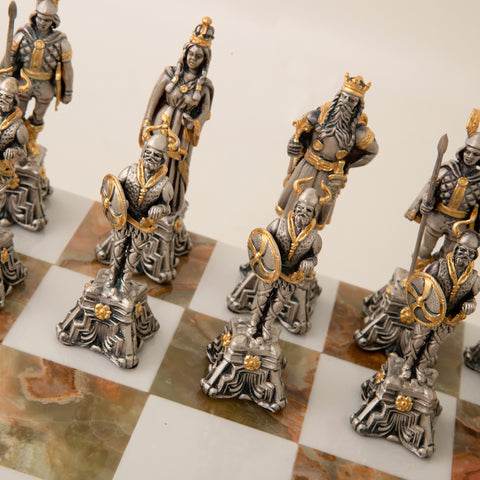 The Vikings: Luxurious Chess Set From Bronze Finished Using Real 24k Gold