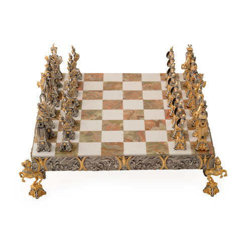 The Vikings: Luxurious Chess Set From Bronze Finished Using Real 24k Gold