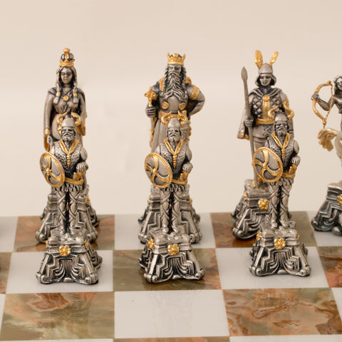 The Vikings: Luxurious Chess Set From Bronze Finished Using Real 24k Gold