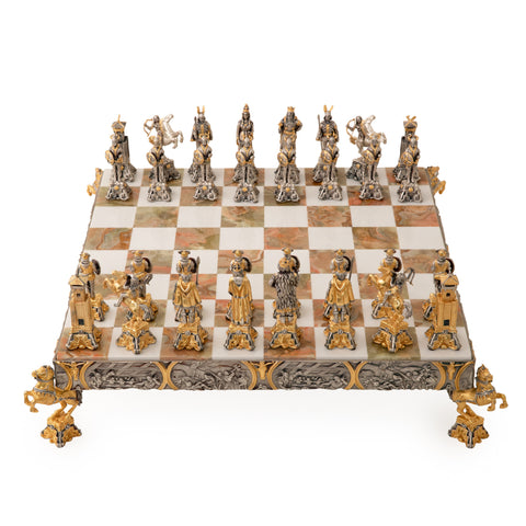 The Vikings: Luxurious Chess Set From Bronze Finished Using Real 24k Gold