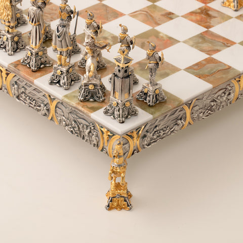 The Vikings: Luxurious Chess Set From Bronze Finished Using Real 24k Gold