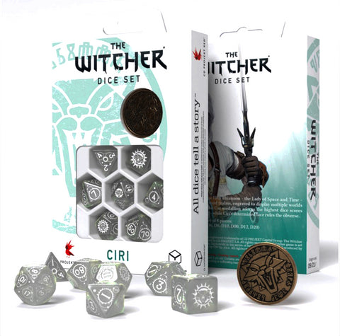 The Witcher Ciri Dice Set misty and white