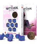 The Witcher Dandelion Dice Set purple and turquoise