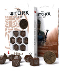 The Witcher Geralt Dice Set brown and silver