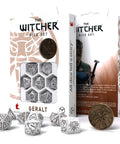 The Witcher Geralt Dice Set pearl and brown