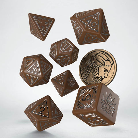 The Witcher Geralt Dice Set brown and silver