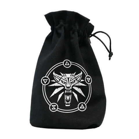 The Witcher Dice Bag Geralt School of the wolf black and white