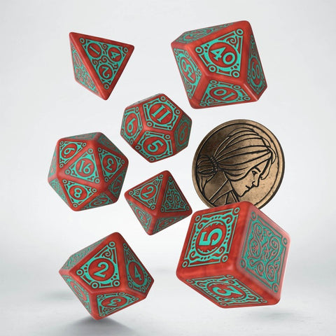 The Witcher Triss Dice Set red and turquoise