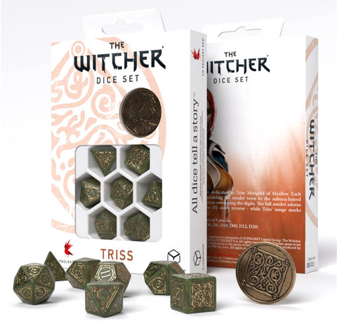 The Witcher Triss Dice Set green and gold Q workshop