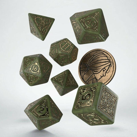 The Witcher Triss Dice Set green and gold Q workshop