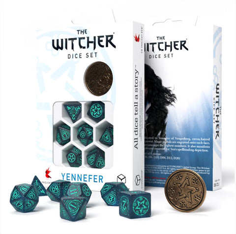 The Witcher Yennefer Dice Set navy blue and turquoise