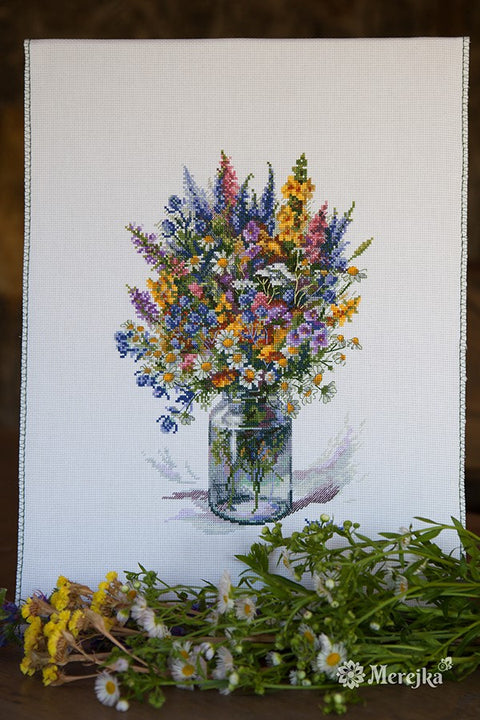 Thistle Bouquet SK96 cross stitch kit by Merejka