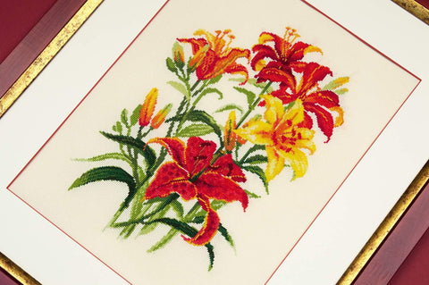 Tiger Lilies cross stitch kit by RIOLIS Ref. no.: 1782