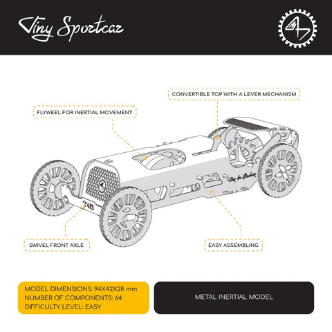 Tiny Sportcar Model Building Kit Time For Machine