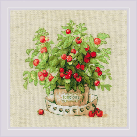 Tomatoes in a Pot cross stitch kit by RIOLIS Ref. no.: 1983