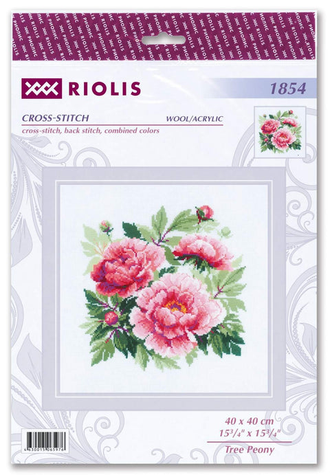 Tree Peony cross stitch kit by RIOLIS Ref. no.: 1854