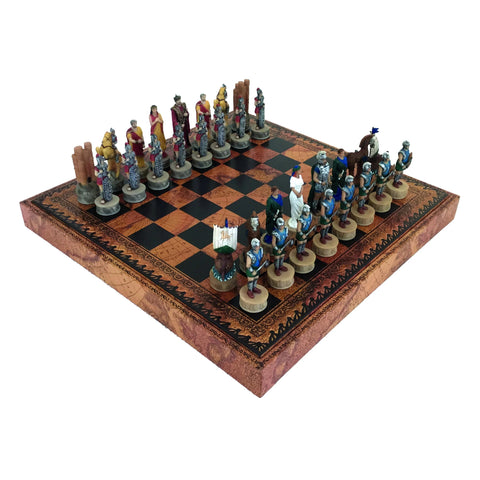 TROY BATTLE Chess Set + Checker