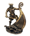 Viking Warrior on Drakkar Longship Statue