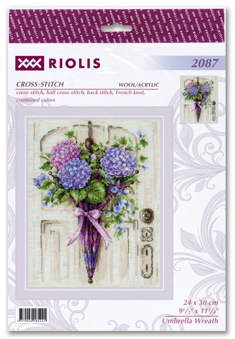 Umbrella Wreath. Cross Stitch kit by RIOLIS Ref. no.: 2087