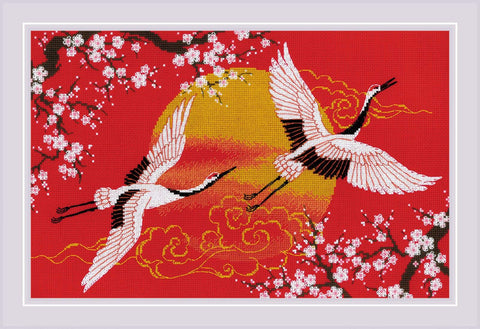 Under Heaven. Cranes. Cross Stitch kit by RIOLIS Ref. no.: 2077